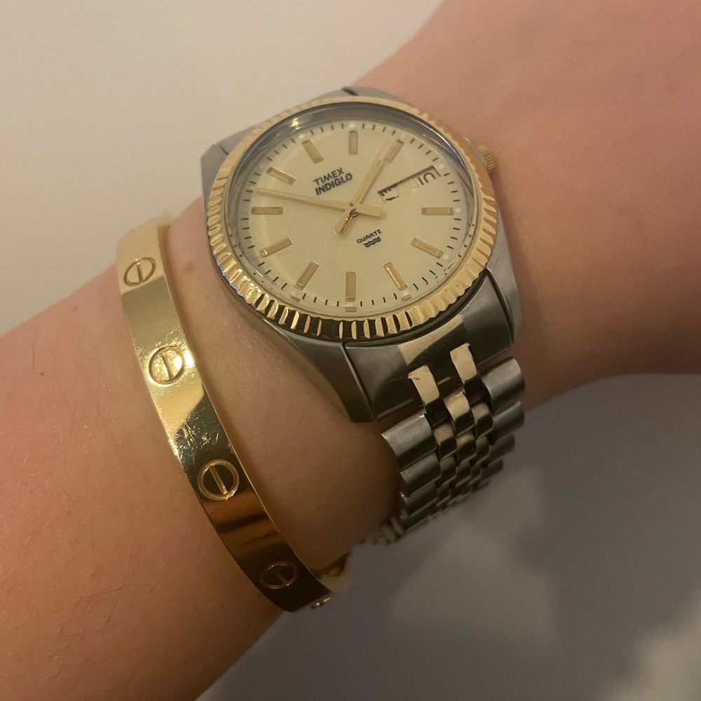 Vintage Gold & Silver Timex Watch